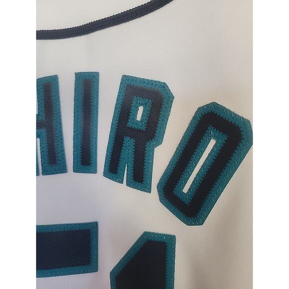 Vintage Majestic MLB Seattle Mariners Ichiro Suzuki 51 White Jersey kids L - Picture 6 of 10